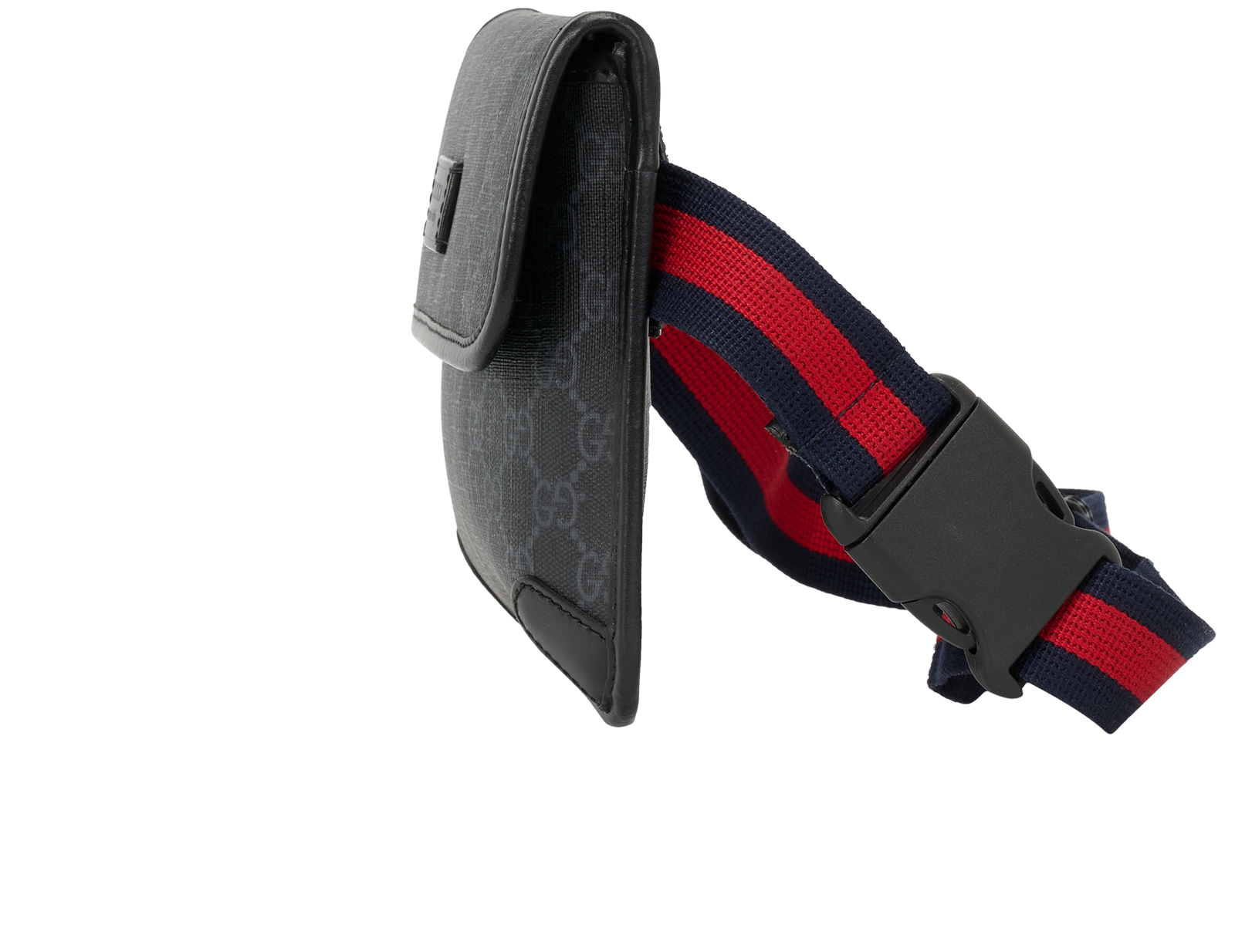 GG Supreme Slim Belt Bag, &pound;550, Handbags, Black, Canvas/Leather, Bottom view